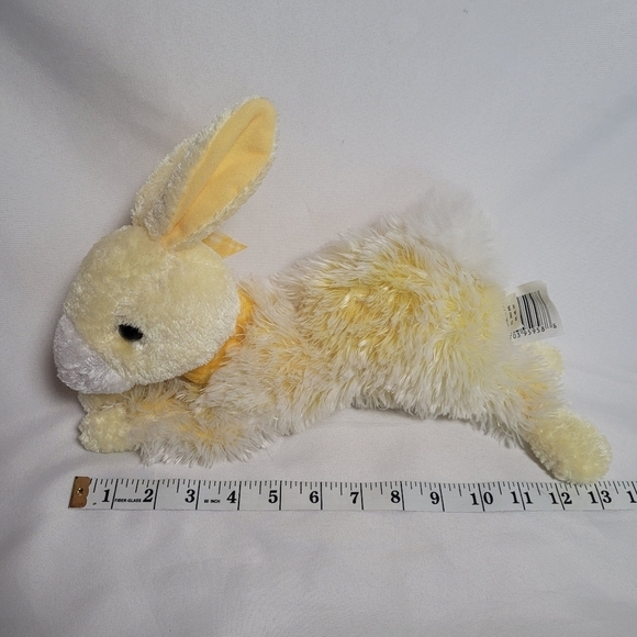 Yellow Bunny Rabbit Plush Animal Toy With Yellow Plaid Bow Laying Walmart 13" - Picture 7 of 7